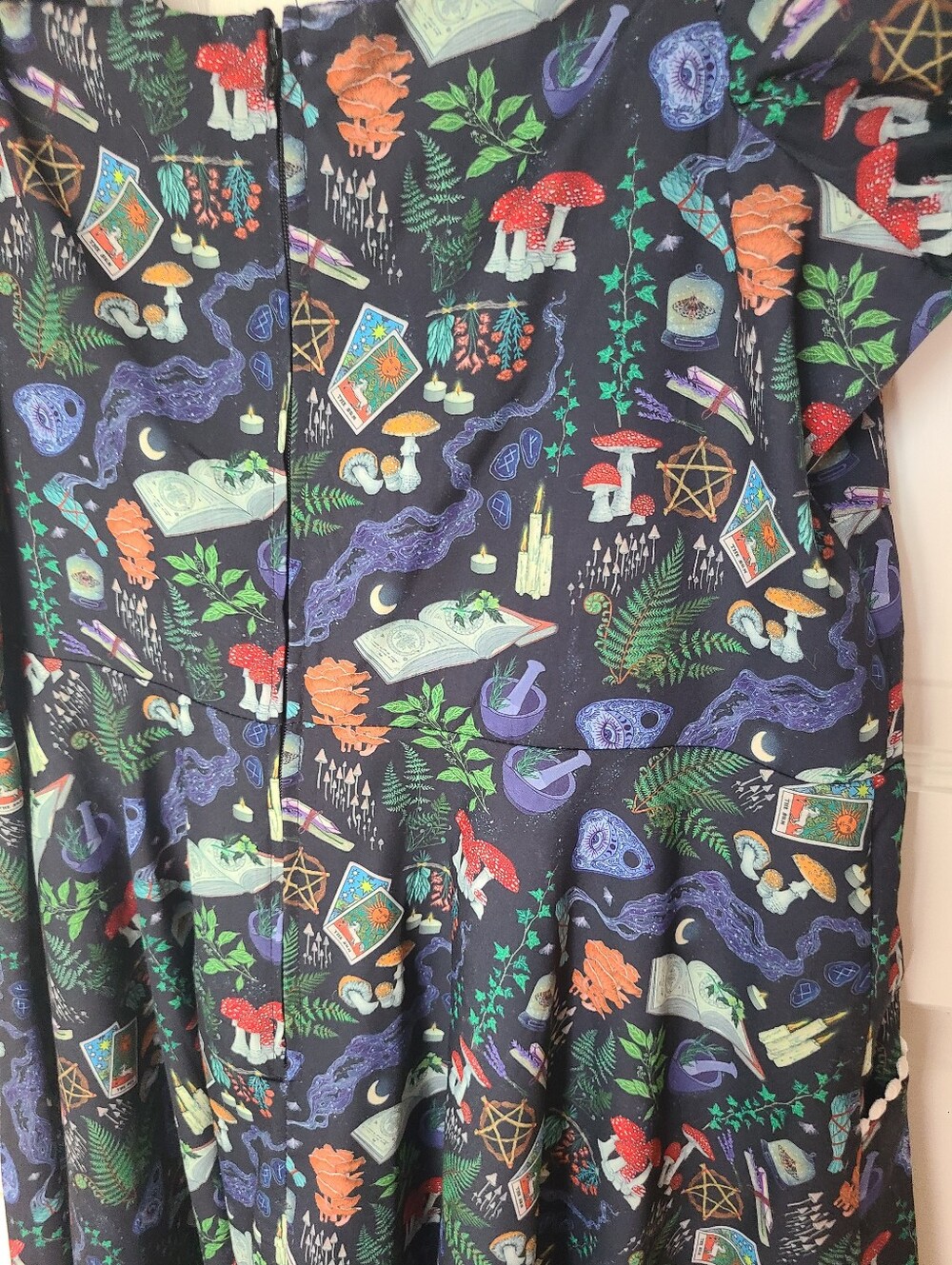 NWT XL Spellbinding Print Swing Dress Unique Vintage Apothocary Witchy Halloween - Picture 10 of 10